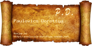 Paulovics Dorottya névjegykártya